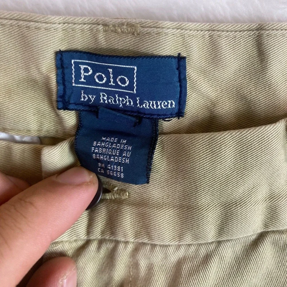 Polo Ralph lauren Pants Youth size 20 Khaki straight chino Stretch Beige Cotton
